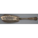 Jonathan Hayne, a William IV silver fish slice, Queens pattern, with pierced shell decorated