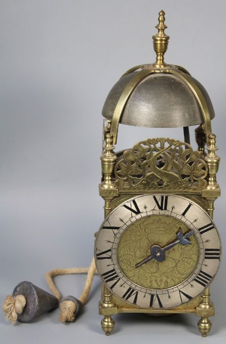 Thomas Pace, London, lantern clock with verge escapement striking on a bell, 6'' silvered dial - Image 13 of 13