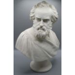 Copeland, a parian bust of a bearded scholar wearing formal robes. Impressed Copeland, Y74, Pub 1874