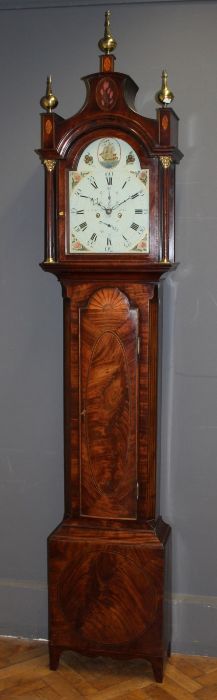 J Richie of Hull. Eight day longcase clock with 12'' still arch dial, c 1790. Eight day two train - Image 10 of 10