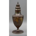 Henry Chawner, a George III silver sugar castor of vase shape, simply pierced cover with urn finial,
