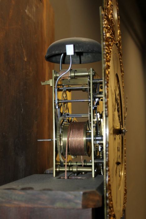 Robert Green, Edinburgh. Eight day longcase clock with 12'' steel arch brass dial with silvered boss - Image 5 of 11