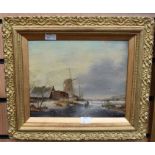 A late 19th Century early 20th Century oil on board, Dutch School, 24 x 19cms approx, signed