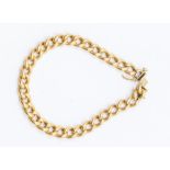 An 18ct gold curb-link bracelet, approx 23cm, approx 14.3gms
