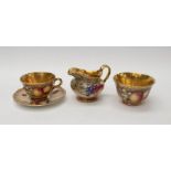 A group of Royal Worcester tea ware to include: large cup and saucer, milk jug, sugar bowl and large