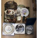 A collector's lot to include: silver plate Chinoiserie decoration shaped salver, the centre with