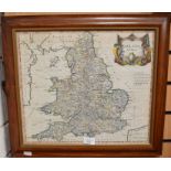 Robert Morden, hand coloured map of England and Wales, Sold by Abel Swale Awnsham & John Churchil,
