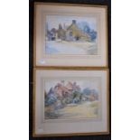 A pair of 1930's watercolours by AJ Sibson, of Groombridge and Islip both in Brighton Exhibition, 28