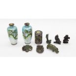 Mid to late 20th Century Chinese items including chinoiserie vases, Jadeite, treen etc