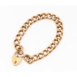 A 9ct rose gold Albert link bracelet , width approx 10mm, length approx 23cm, padlock clasp, total