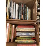 Two boxes of vintage childrens books and books of interest including Rupert and others