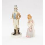 Two Royal Worcester boxed figures including Regency Gentleman, Boys and Girls Come out to Play