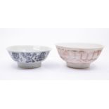 Tek Sing; a swallow bowl and a block painted blue and white bowl (both with certificates)