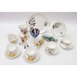 A collection of china tea wares, figures, jugs, including Royal Albert Queens Messenger tea service