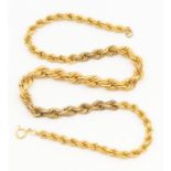A 9ct gold graduated rope-twist necklace, approx 44cm, approx 20gms