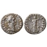 Domitian denarius. 19mm, 2.9g.  Obv: IMP CAES DOMIT AVG GERM P M TR P XII Laureate head of