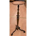 Early 19th Century inlaid jardiniere stand on scrolled tripod legs in mahogany