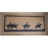 Equestrian Interest: A late 19th Century probably Continental silhouette depicting three Ladies