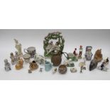 A collection of early 20th Century figures, 19th Century Staffordshire figures and mugs, jugs etc