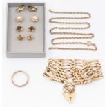A collection of jewellery to include a 9ct gold and stone set earrings including pearl, sapphire and