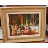 Gist; an oil on board with Regency scene, framed, signed