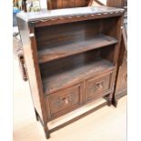 Collection of early to mid 20th Century dark oak furniture including two corner cupboards, small