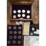 Two Silver Proof Coins of Isle of Man Pobjoy Mint 1976 Queens Visit to America in Original Case with