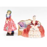 An early 20th Century Royal Doulton figure of Priscilla, HN1340 together with a later Belle of the