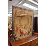 Early 20th Century Italian tapestry in fire screen, along with 19th Century religious tapestry/
