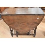 1930s / 40s dark oak oval topped three shelf dresser with two cupboard doors, oak chest of four