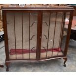 1920s mahogany china cabinet, drop leaf table, jardiniere stand, reproduction desk and 1950s