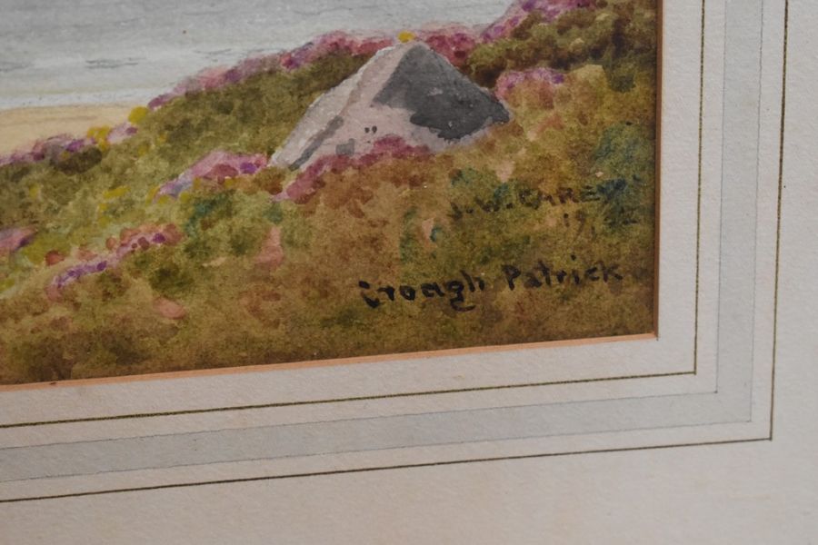 Joseph Williams Carey RUA (1859-1937) Croagh Patrick watercolour, 28 x 36.5 cm  signed, titled and - Image 2 of 2