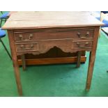 Late 18th Century lowboy in oak along with an early 19th Century mahogany commode in the style of