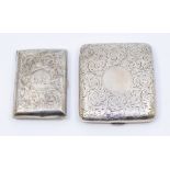 Two early 20th Century various silver engraved cigarette cases, hallmarked, approx 5.05 ozt (157