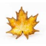 Hroar Prydz- a Norwegian silver gilt and enamel brooch in the form of an autumn maple leaf, with