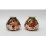 A pair of late Victorian Royal Crown Derby shape no: 487 vases, decorated in the Imari palette