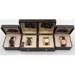 A collection of gents dress watches to include a four Melbourne watches including a rose gold '