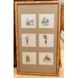An early 20th Century Chinese room divider/screen, with hand drawn and coloured Chinese