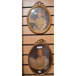 Two pairs of Baxter style prints, 19th Century, in period frames