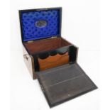 Victorian mahogany stationary box, fitted with side opening and letter rack, 41 x 29cms approx chips