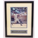 Baseball: A framed and glazed, signed photograph of Willie Mays, complete with certificate of