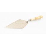 A Victorian silver presentation trowel, engraved with inscription dated 1882, hallmarked London,