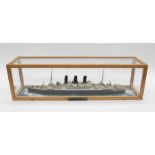 An early 20th Century wooden model of the Ocean Liner CIRCASSIA (launched in 1937) within glass