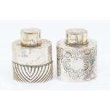 Two Victorian small silver tea caddies, hallmarked 1 x William Hutton & Sons, London 1894, the other