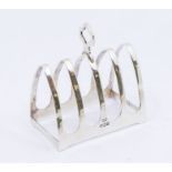 A modern silver five bar toast rack, hallmarked by Viner's of Sheffield, 1960, 1.64 ozt (50.6 grams)