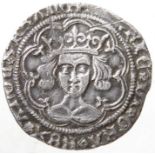 Henry VI groat.  Rosette-Mascle issue, 1430-1431. Silver, 26mm, 3.6g. Crowned facing bust, HENRIC DI