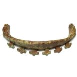 Medieval decorated bronze stirrup fragment, c. 14th century. The footplate of a medieval hanging