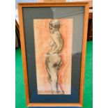 20th Century School. Nude study of a woman, unsigned, pastel, framed & glazed