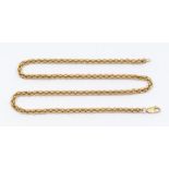A 9ct gold fancy link chain, width approx 5mm, length 600mm, lobster clasp, total gross weight