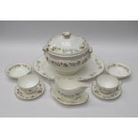 An extensive 10 piece Wedgwood Mirabelle pattern china dinner service to include: dinner plates (9);